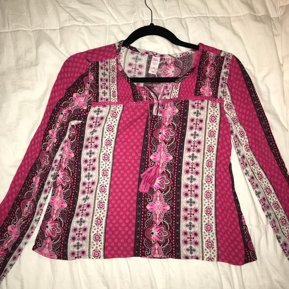 Pink patterned shirt
