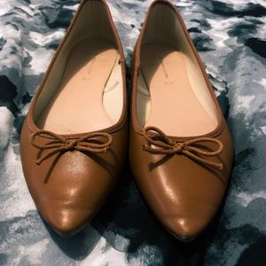 Brown pointy flats