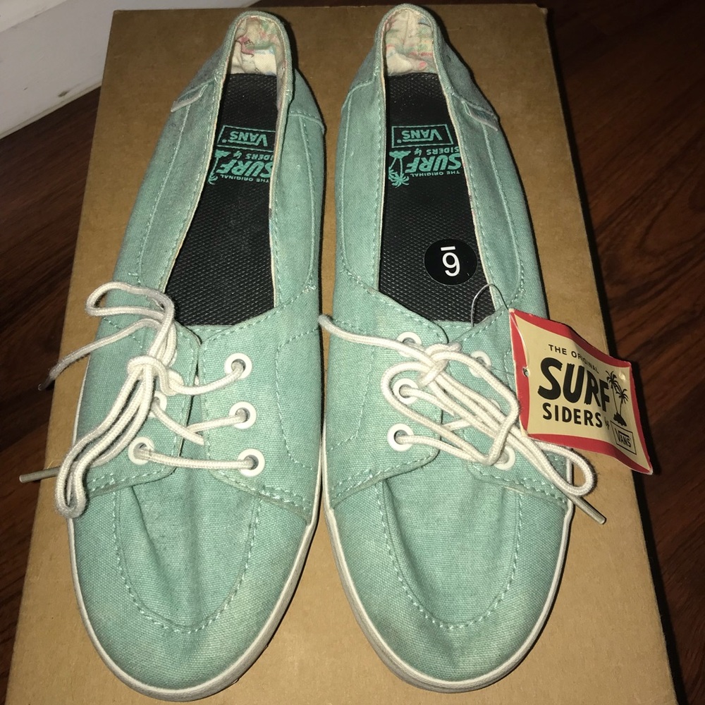 Vans shoes size 6. Blue-green. Surf sliders