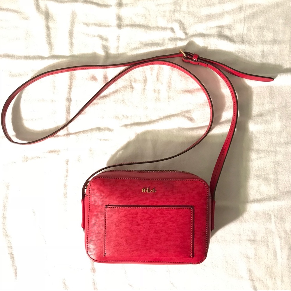 Lauren Ralph Lauren small crossbody camera bag red