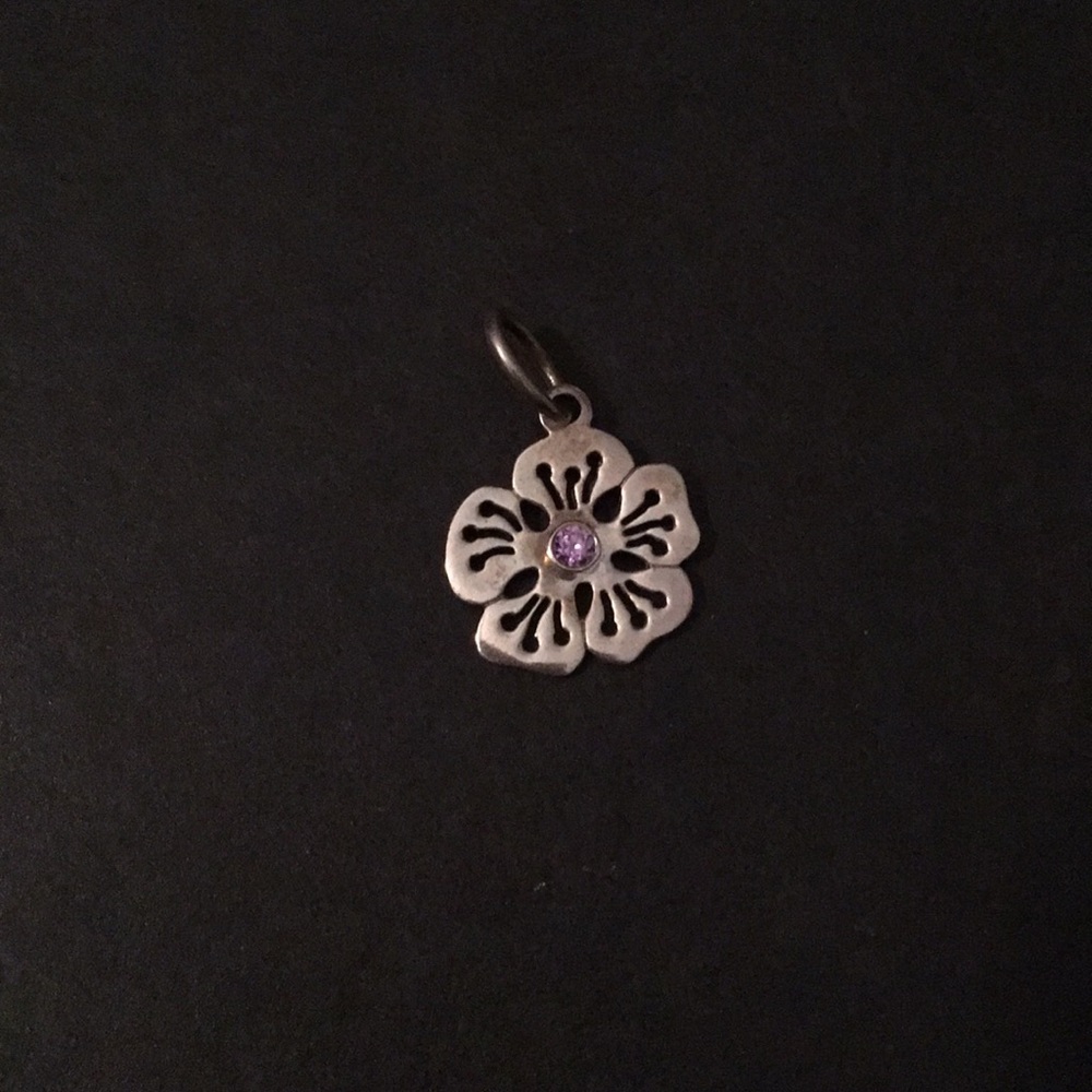 Pandora Purple CZ Flower Pendant