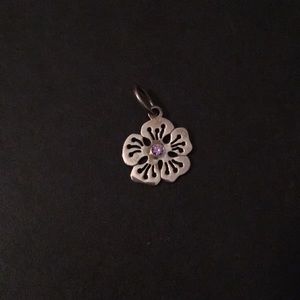 Pandora Purple CZ Flower Pendant