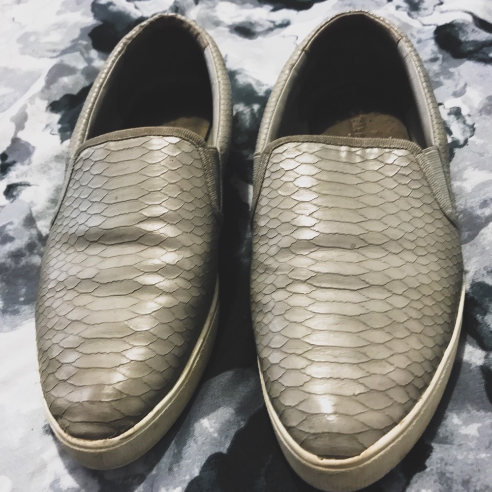 Grey slip on sneakers