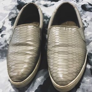 Grey slip on sneakers