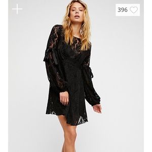 Black lace dress, Free People.