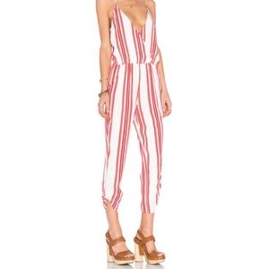 Lovers + Friends Red Striped Jumpsuit