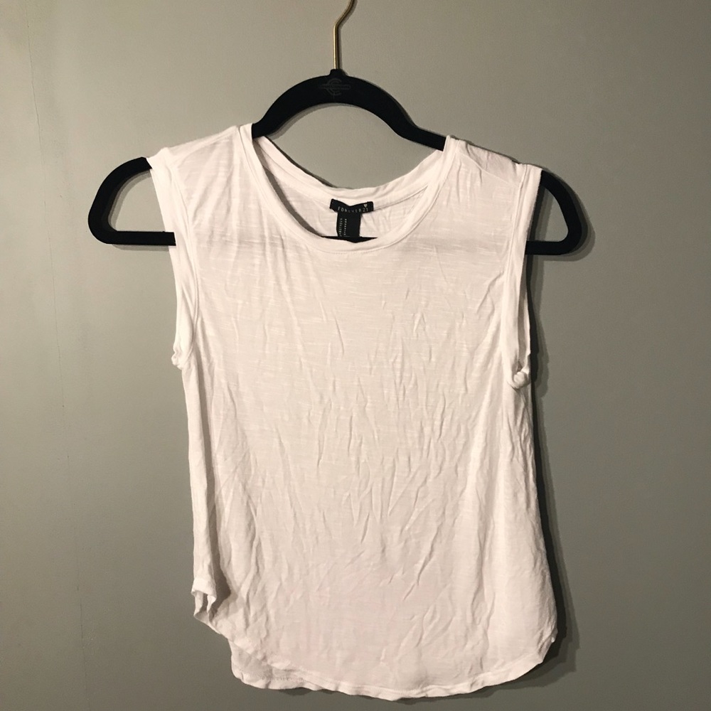 Forever 21 White Muscle Tank