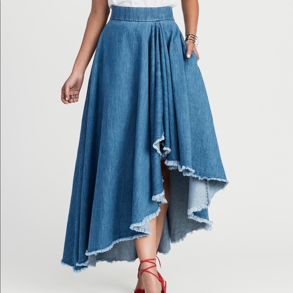 Asymmetrical Denim Skirt