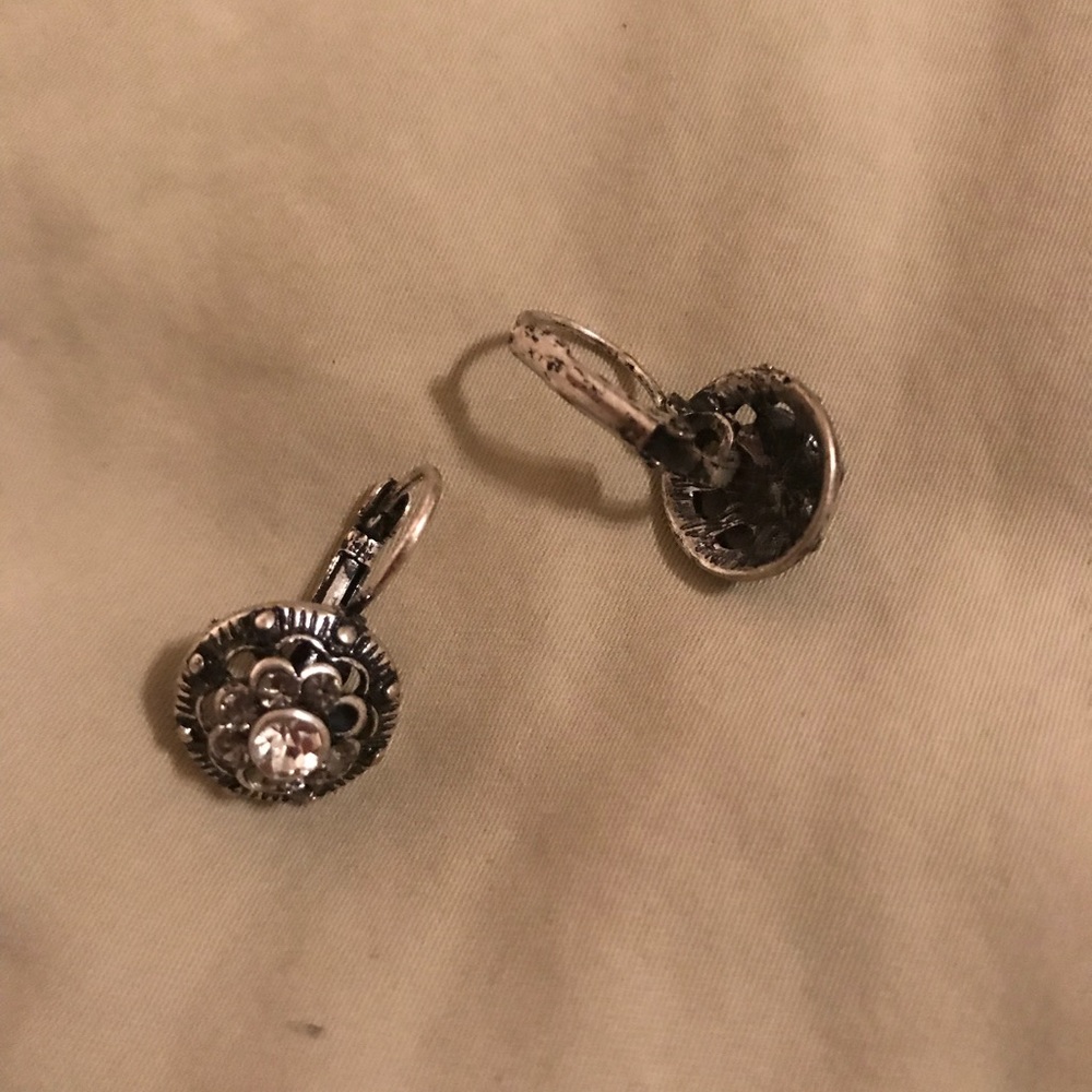 Earrings.  Silver tone