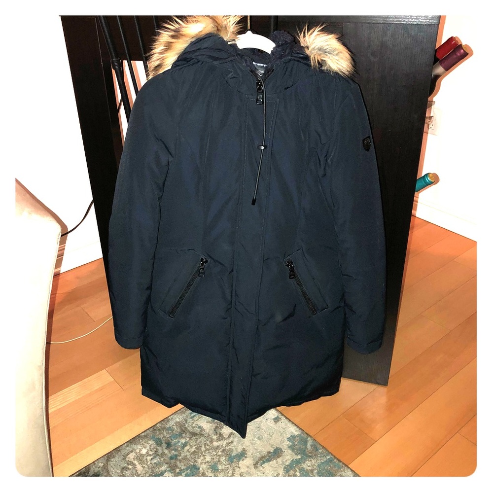Vince Camuto — Side Belted Faux Fur Anorak