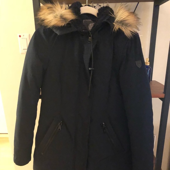 Vince Camuto — Side Belted Faux Fur Anorak - Picture 2 of 5