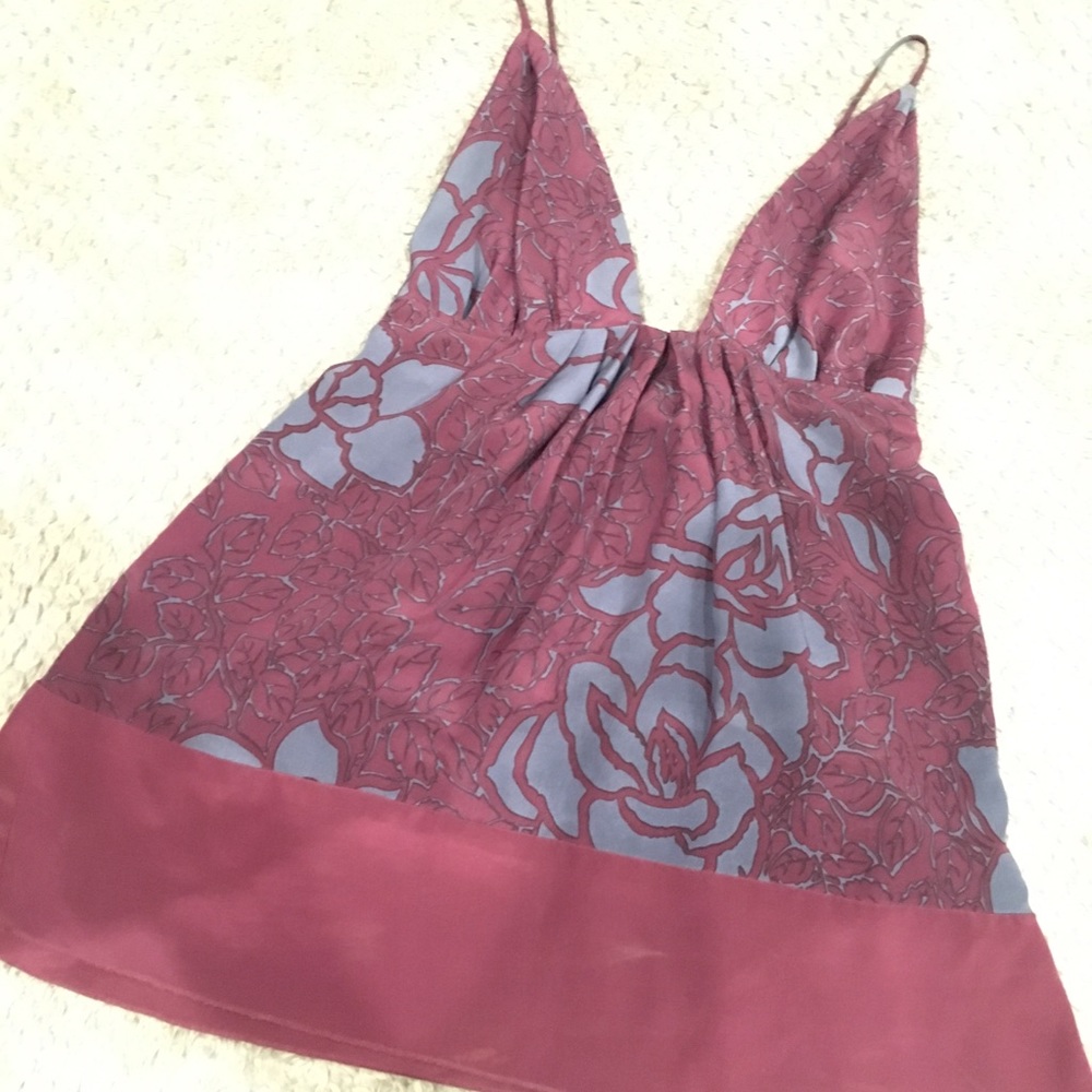 Low cut silk halter top