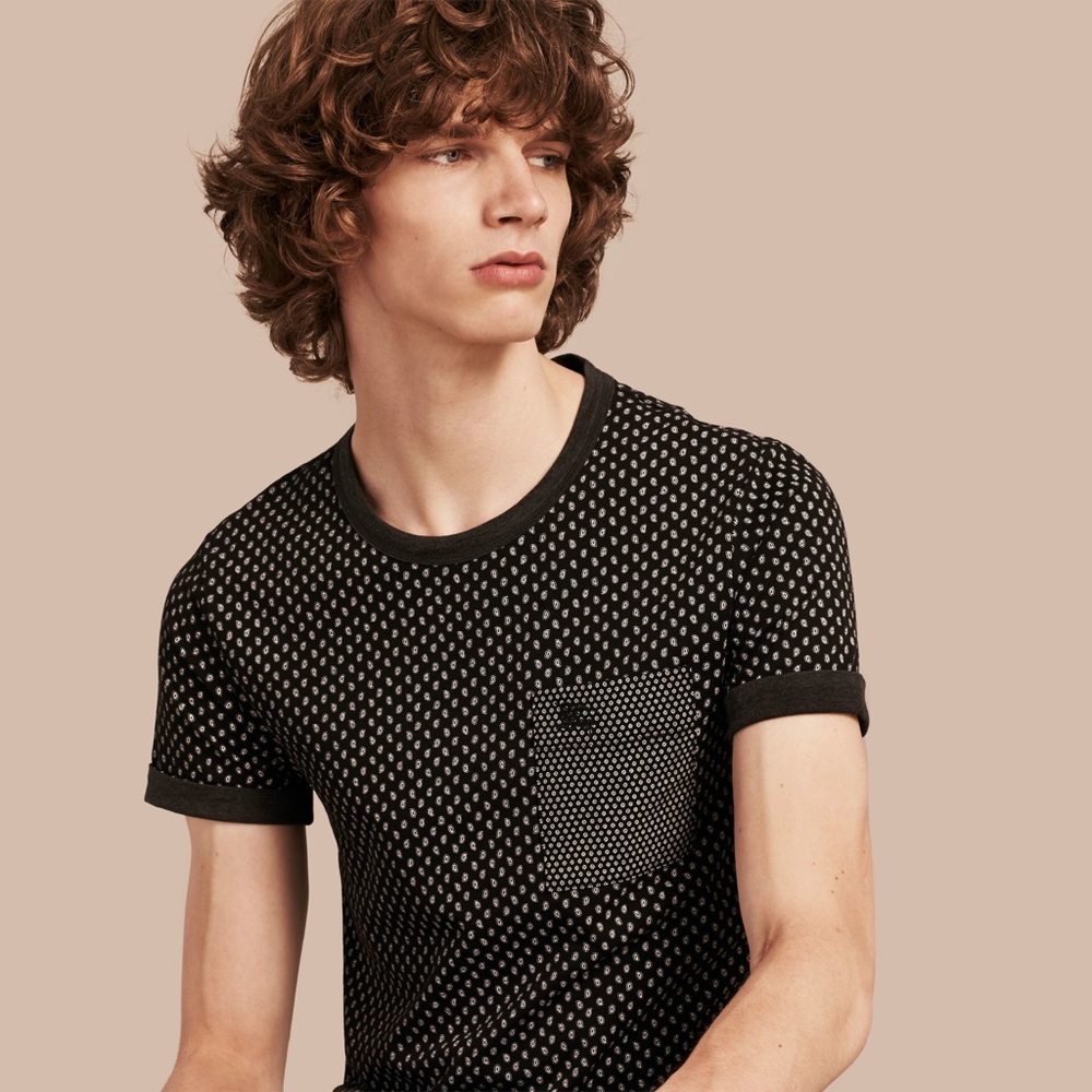 NWOT Burberry Men's Paisley T-shirt Black Size L