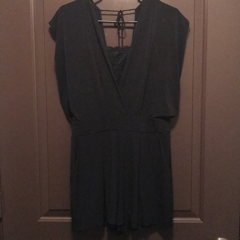 Dressy romper with lace feature