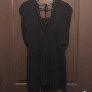 Dressy romper with lace feature