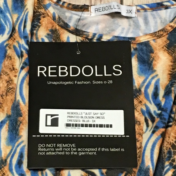 NWT Printed Blouson Dress - Picture 6 of 7