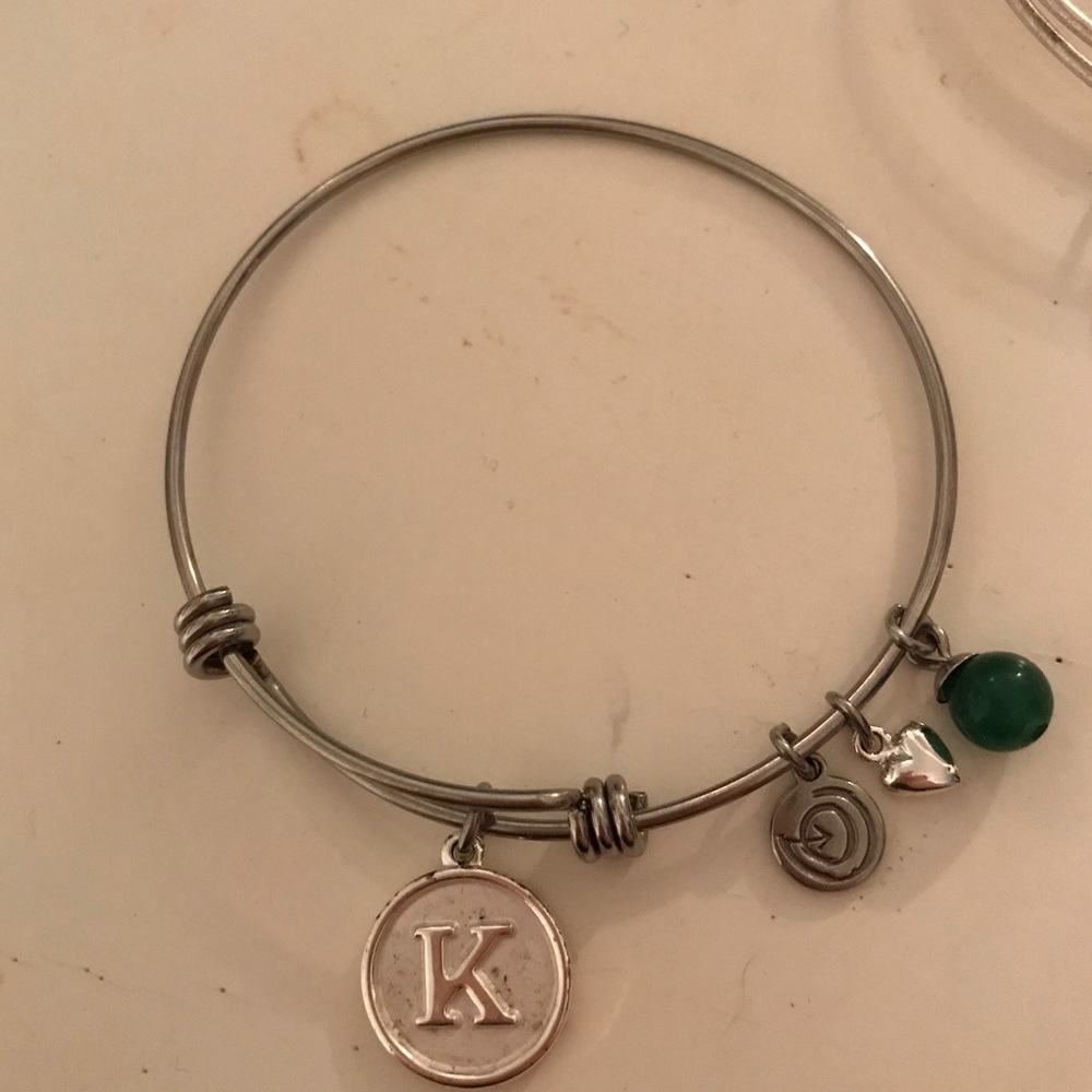“K” charm bracelet like Alex & Ani