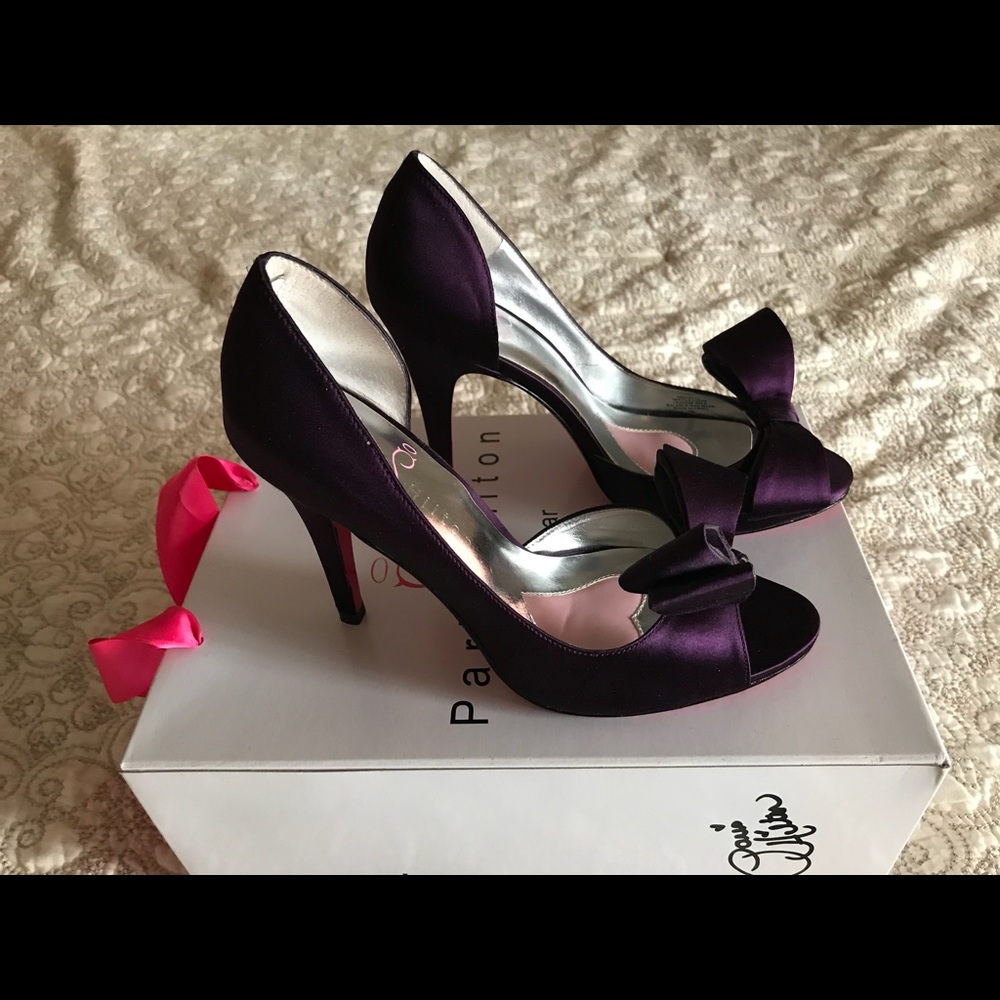 Paris Hilton purple heels