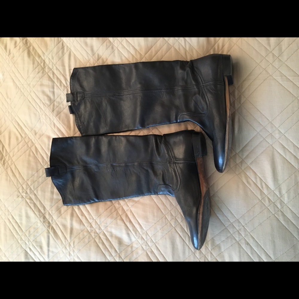 Barneys Co-op low-heel black leather boots