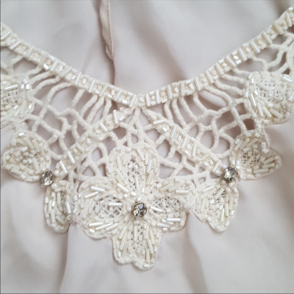 Love Stitch Beaded Flowy Blouse