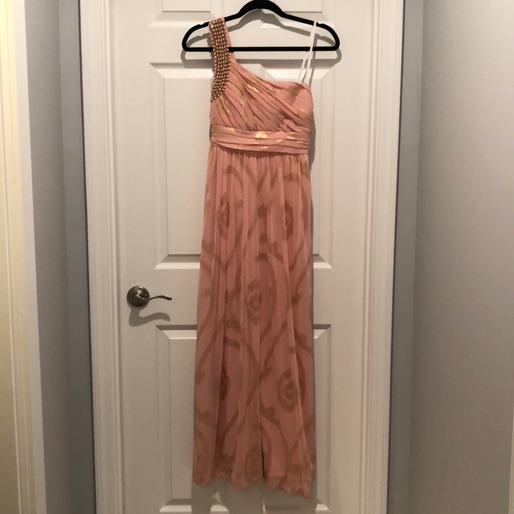 City Studio Beaded One Shoulder Dress