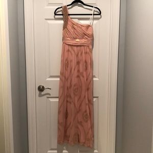 City Studio Beaded One Shoulder Dress