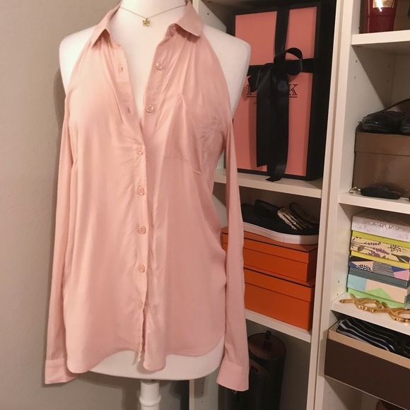 BCBGeneration Pale Pink Cold Shoulder Blouse - Picture 1 of 6