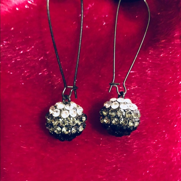Black+Diamond OMBRÉ Disco Ball Shape Drop Earrings - Picture 2 of 2