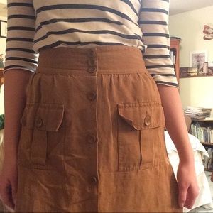 Body by Victoria Tan Canvas Button Skirt
