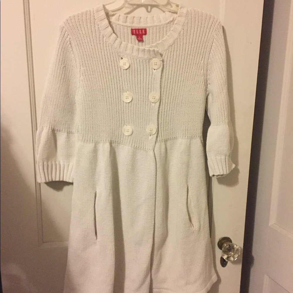 Elle maternity white sweater dress