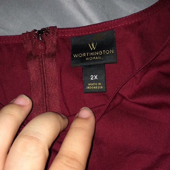 Red peplum top - Picture 2 of 2