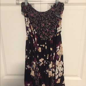 Urban Outfitters strapless black floral dress