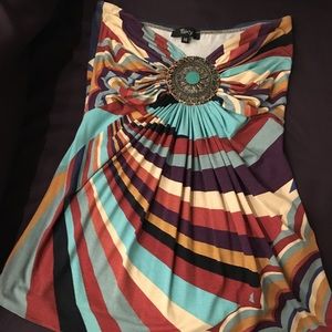 Cotton multi-colored tube top