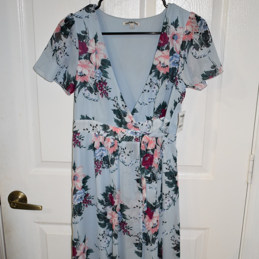 Floral wrap midi dress