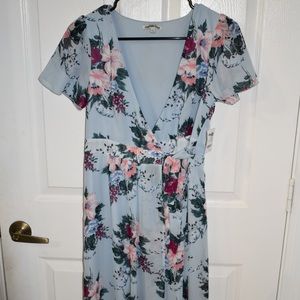 Floral wrap midi dress