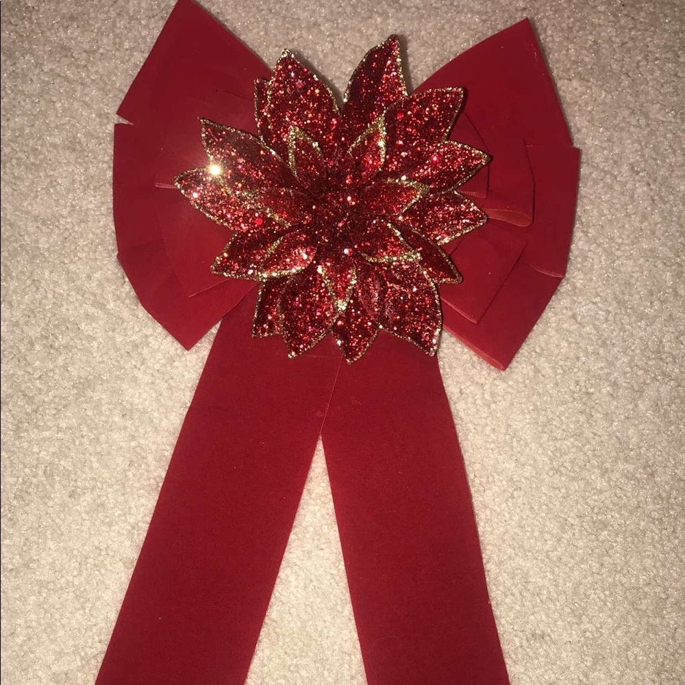 Handmade ruby red bows
