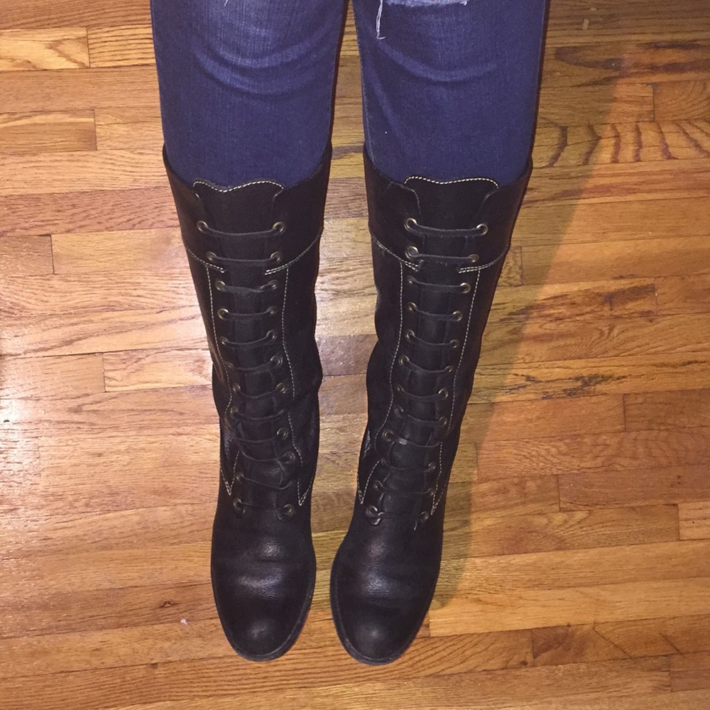 Black leather BCBG MaxAzria boots!