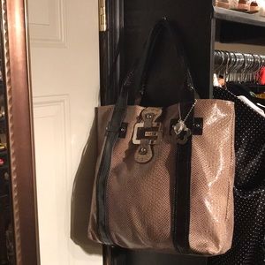 Guess Faux Snake Skin Patent Tote