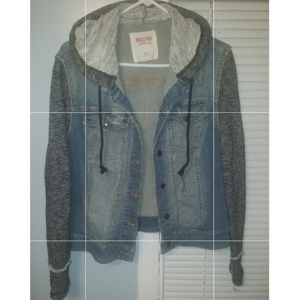 Jean jacket and hoodie combo