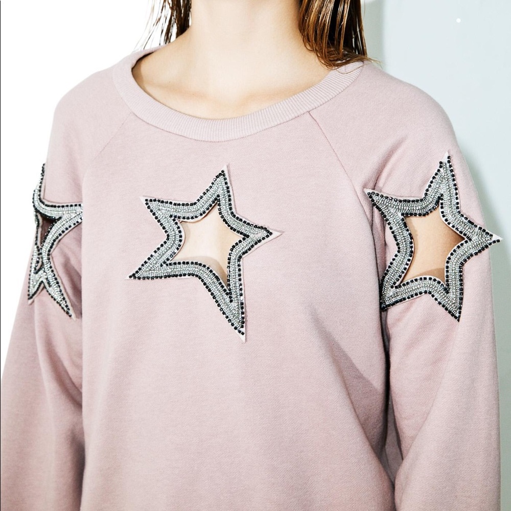 Rehab Star Jeweled Cutout Top