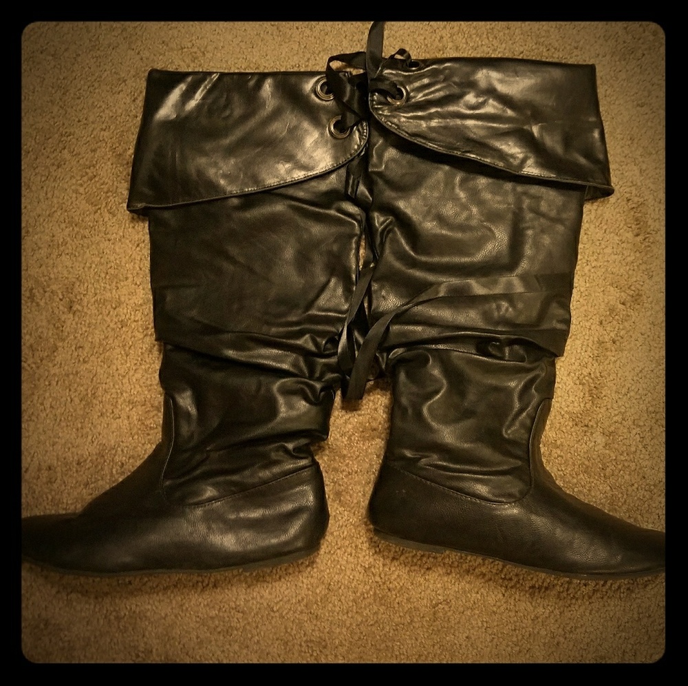 Pirate Boots Tall Boots Winter Over Knee Corset