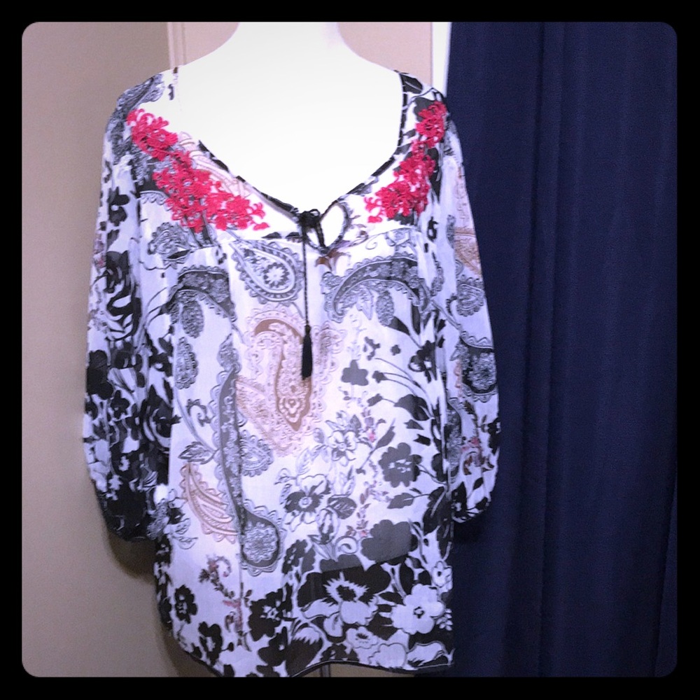 Paisley sheer tunic