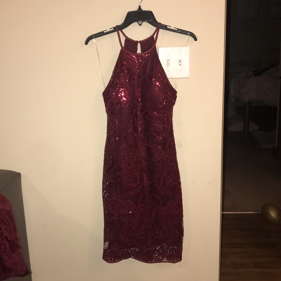 red holiday party dress