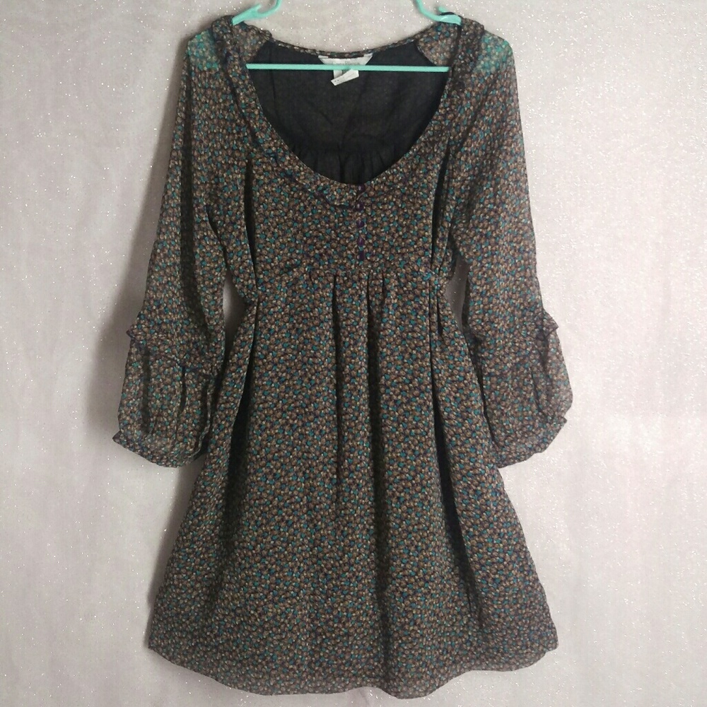 Floral print chiffon dress