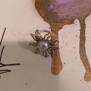 Lovely silver and pearl ring.