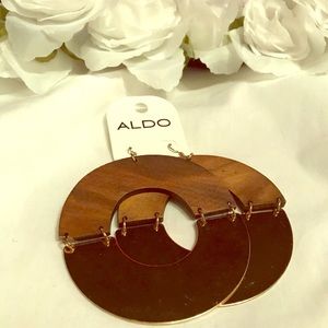 Wood X Gold Aldo Statement Earrings