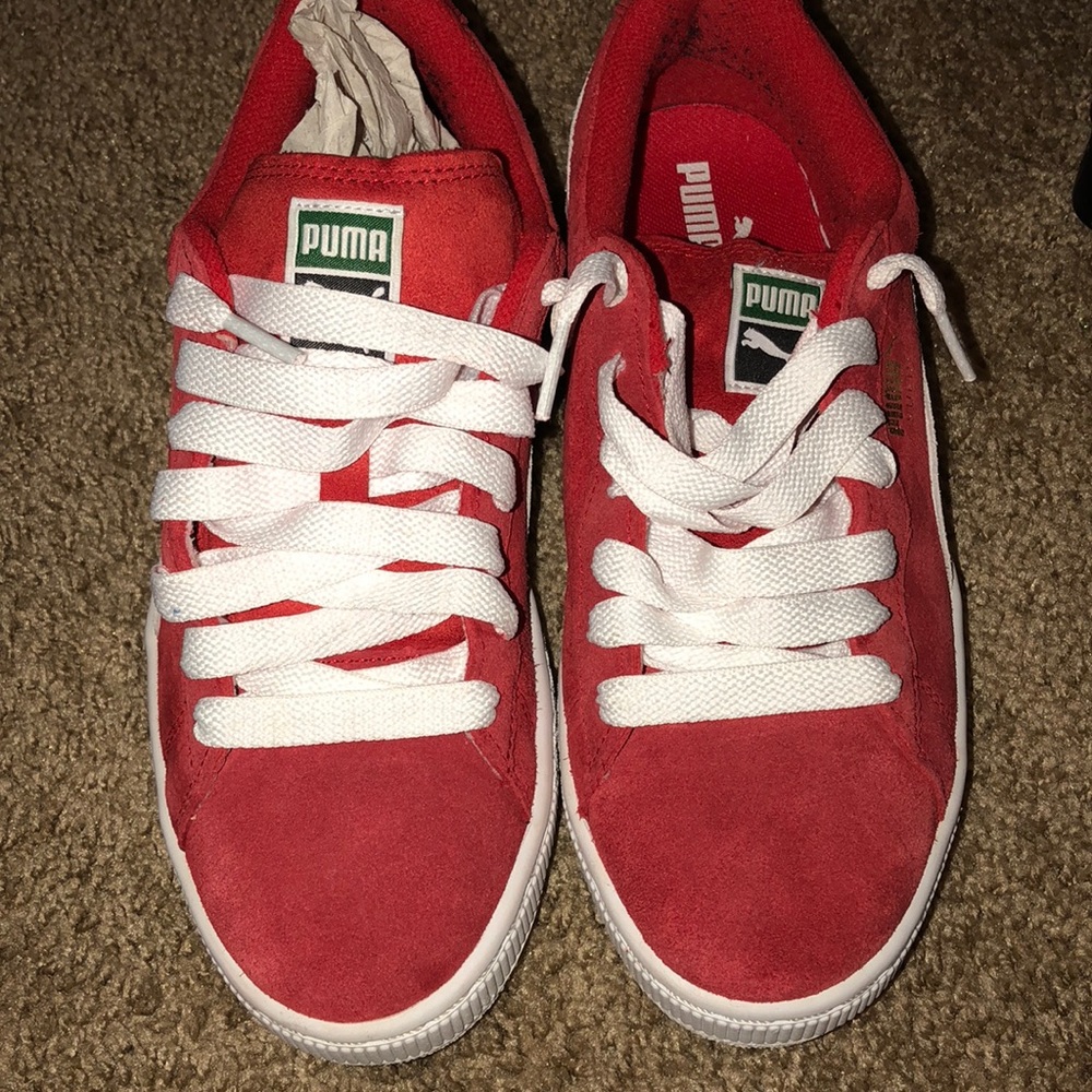 Red Puma Suede Shoes