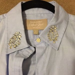 Banana Republic Bejeweled Oxford Short