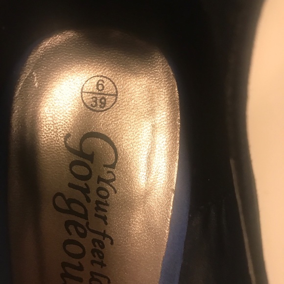 Pointed toe blue black and grey heels - Picture 5 of 5