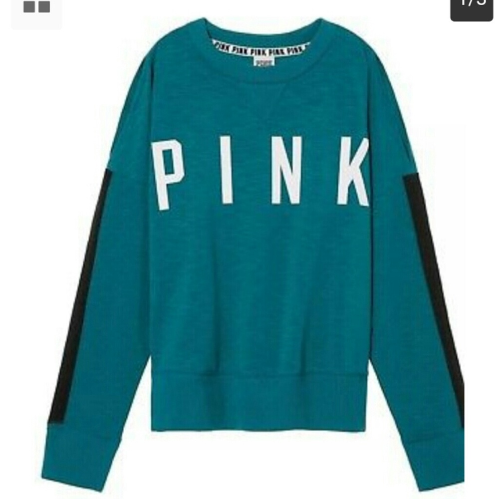 ❤☺NEW! Lg VS PINK SPLIT SHOULDER CREW☺❤